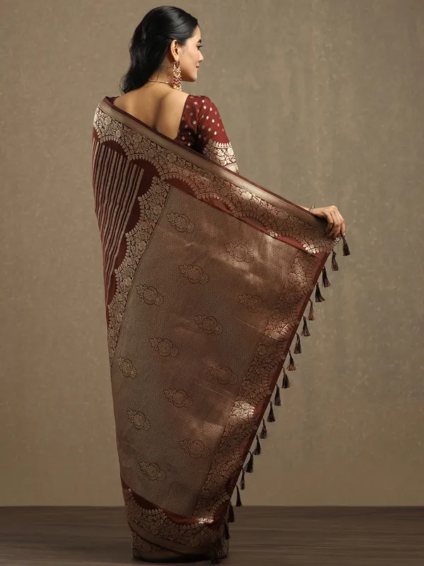 Women's_Georgette_Brown_Woven_Design_Designer_Saree_With_Blouse_Piece