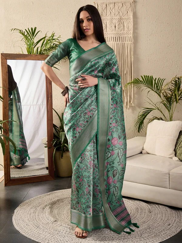 Women's_Kanjeevaram_Silk_Light_Green_Digital_Print_Designer_Saree_With_Blouse_Piece
