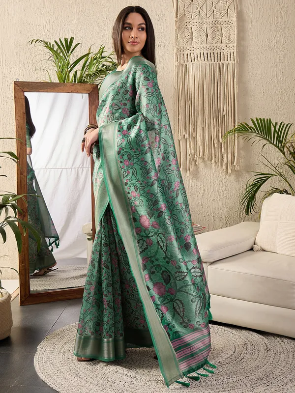 Women's_Kanjeevaram_Silk_Light_Green_Digital_Print_Designer_Saree_With_Blouse_Piece