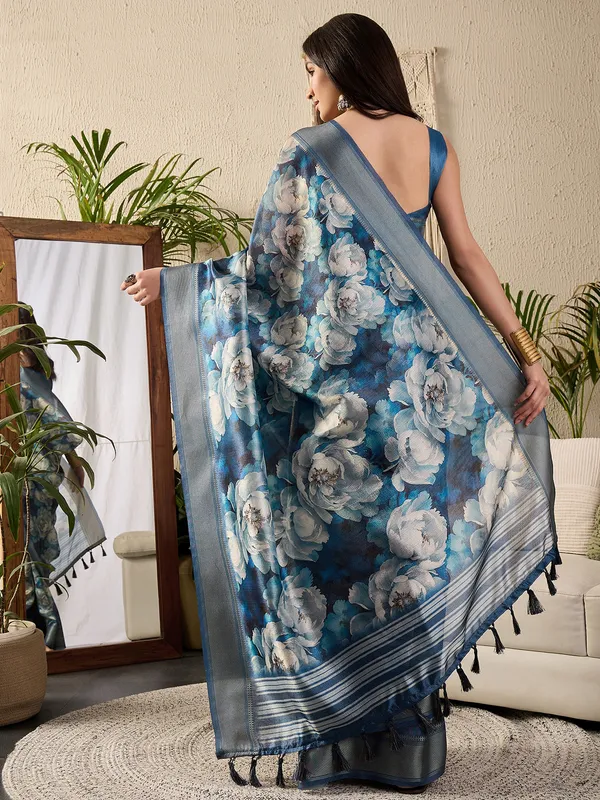 Women's_Kanjeevaram_Silk_Dark_Blue_Digital_Print_Designer_Saree_With_Blouse_Piece