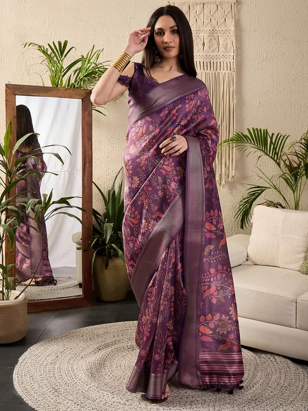 Women's_Kanjeevaram_Silk_Purple_Digital_Print_Designer_Saree_With_Blouse_Piece