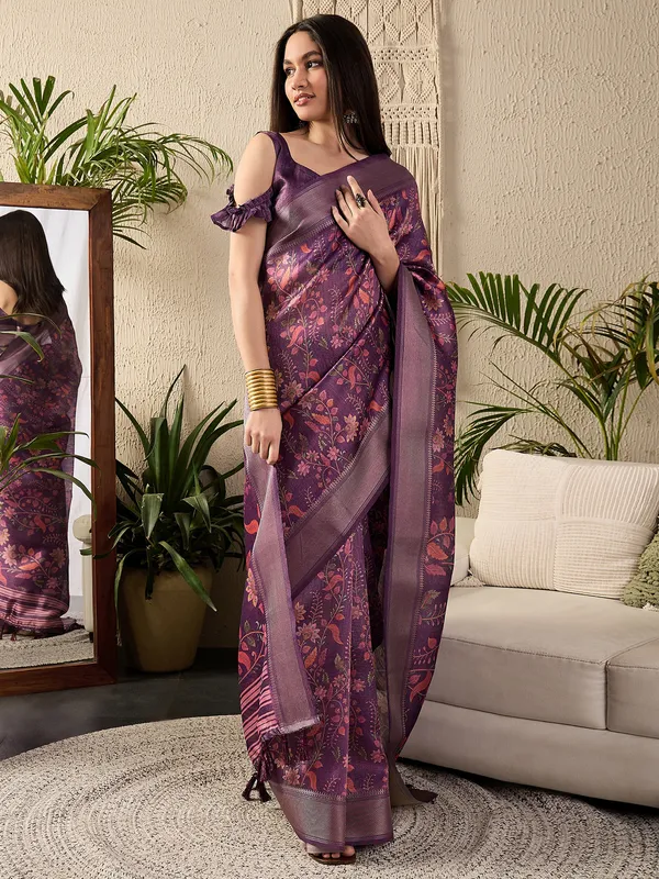 Women's_Kanjeevaram_Silk_Purple_Digital_Print_Designer_Saree_With_Blouse_Piece