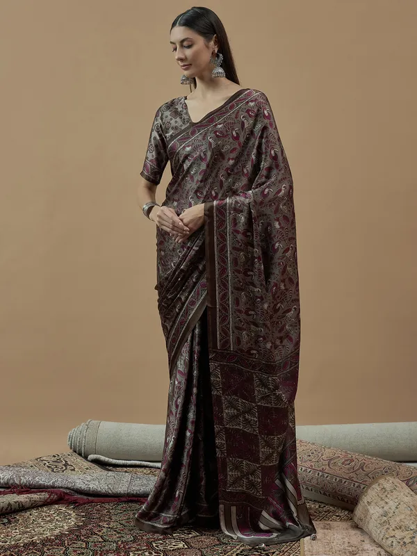 Women's_Pure_Crepe_Charcoal_Grey_Printed_Designer_Saree_With_Blouse_Piece