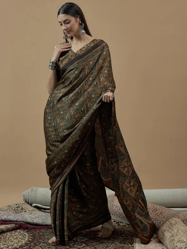 Women's_Pure_Crepe_Camel_Brown_Printed_Designer_Saree_With_Blouse_Piece