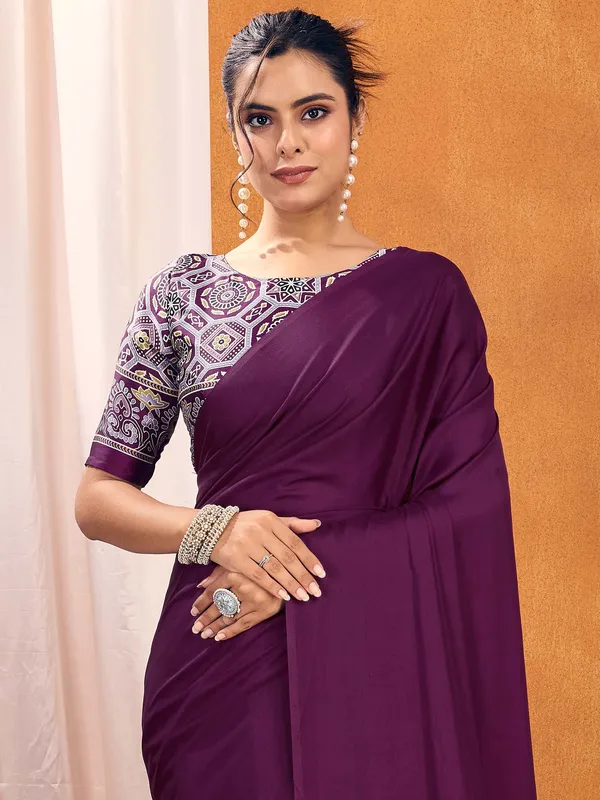 Women's_Satin_Silk_Purple_Printed_Designer_Saree_With_Blouse_Piece