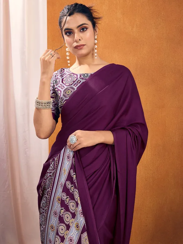Women's_Satin_Silk_Purple_Printed_Designer_Saree_With_Blouse_Piece