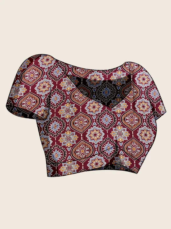 Women's_Satin_Maroon_Printed_Designer_Saree_With_Blouse_Piece
