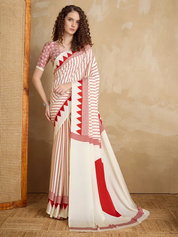Women's_Satin_Cream_Printed_Designer_Saree_With_Blouse_Piece