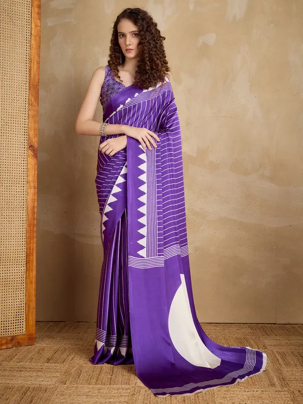 Women's_Satin_Purple_Printed_Designer_Saree_With_Blouse_Piece