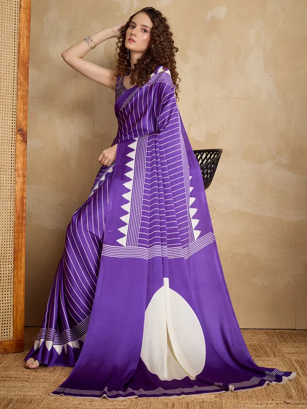 Women's_Satin_Purple_Printed_Designer_Saree_With_Blouse_Piece