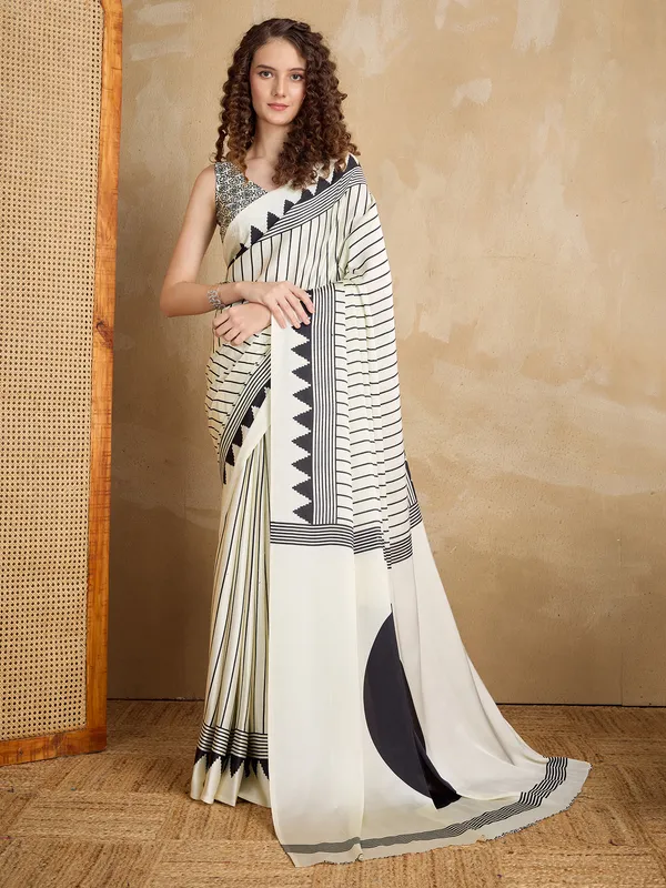 Women's_Satin_Cream_Printed_Designer_Saree_With_Blouse_Piece