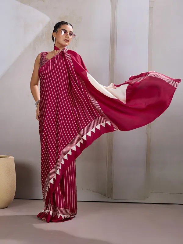 Women's_Satin_Burgundy_Printed_Designer_Saree_With_Blouse_Piece