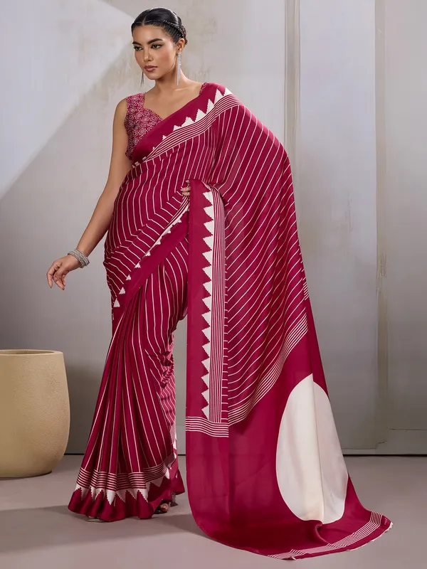 Women's_Satin_Burgundy_Printed_Designer_Saree_With_Blouse_Piece