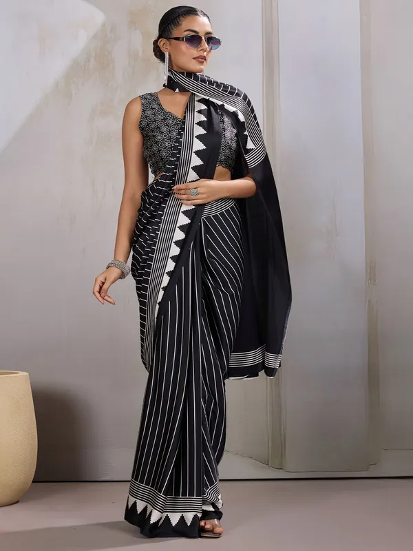 Women's_Satin_Black_Printed_Designer_Saree_With_Blouse_Piece
