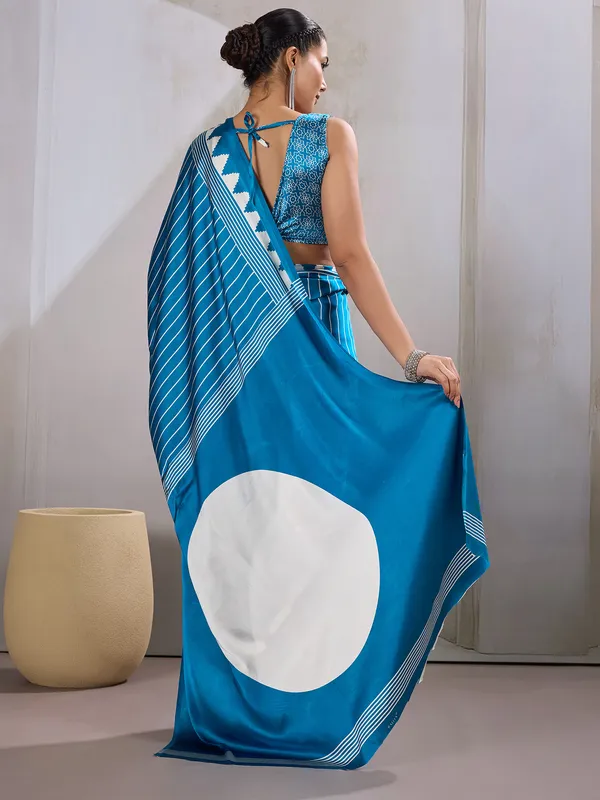 Women's_Satin_Light_Blue_Printed_Designer_Saree_With_Blouse_Piece