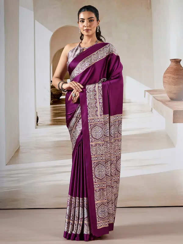 Women's_Satin_Purple_Printed_Designer_Saree_With_Blouse_Piece