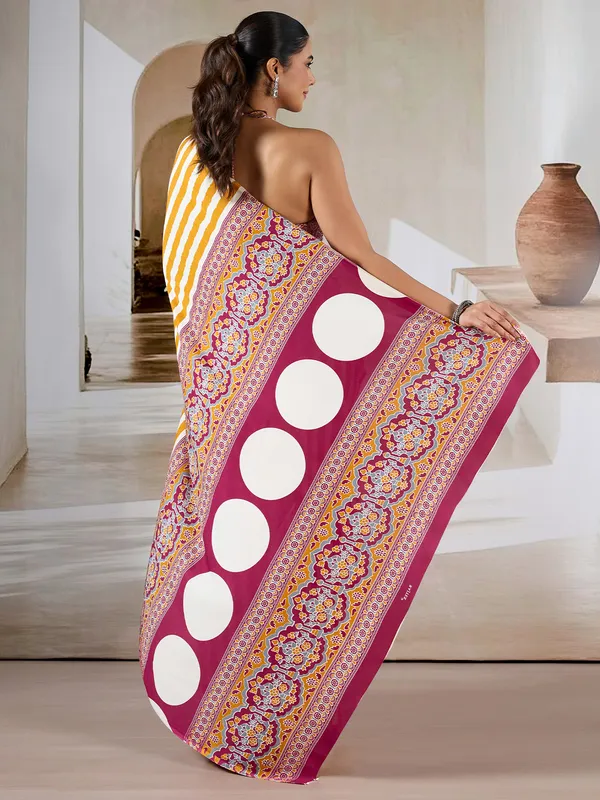 Women's_Satin_Mustard_Printed_Designer_Saree_With_Blouse_Piece