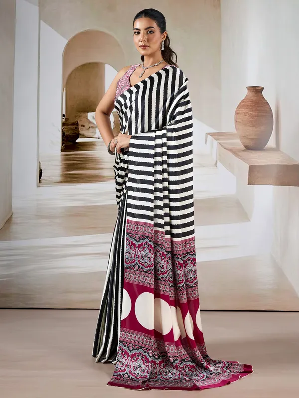 Women's_Satin_Black_Printed_Designer_Saree_With_Blouse_Piece