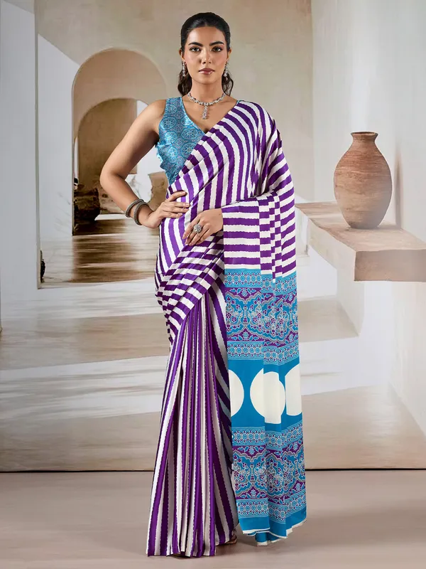 Women's_Satin_Purple_Printed_Designer_Saree_With_Blouse_Piece