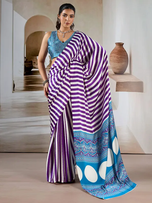 Women's_Satin_Purple_Printed_Designer_Saree_With_Blouse_Piece
