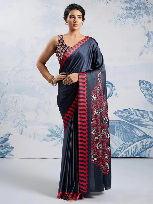 Women's_Satin_Black_Printed_Designer_Saree_With_Blouse_Piece