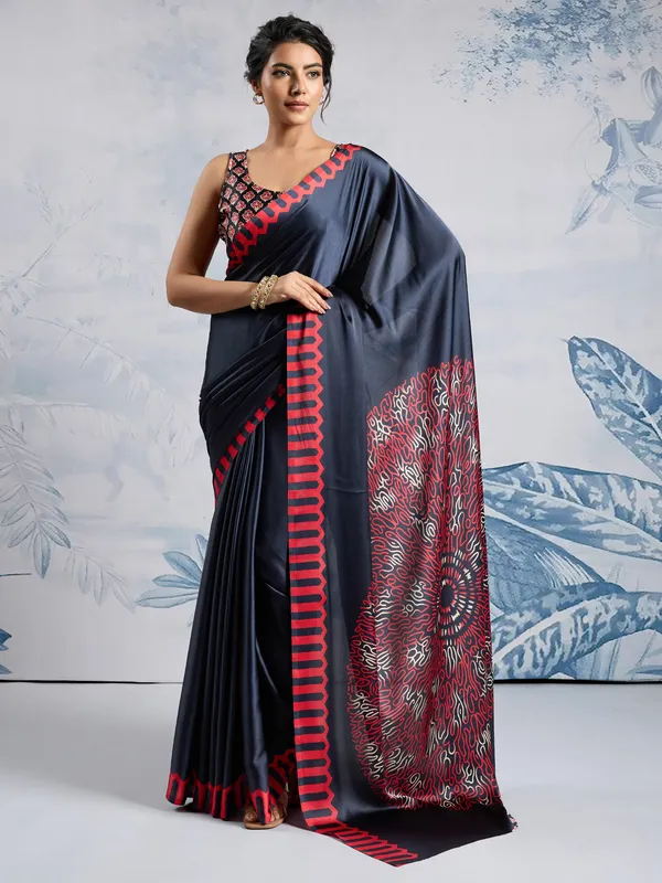 Women's_Satin_Black_Printed_Designer_Saree_With_Blouse_Piece