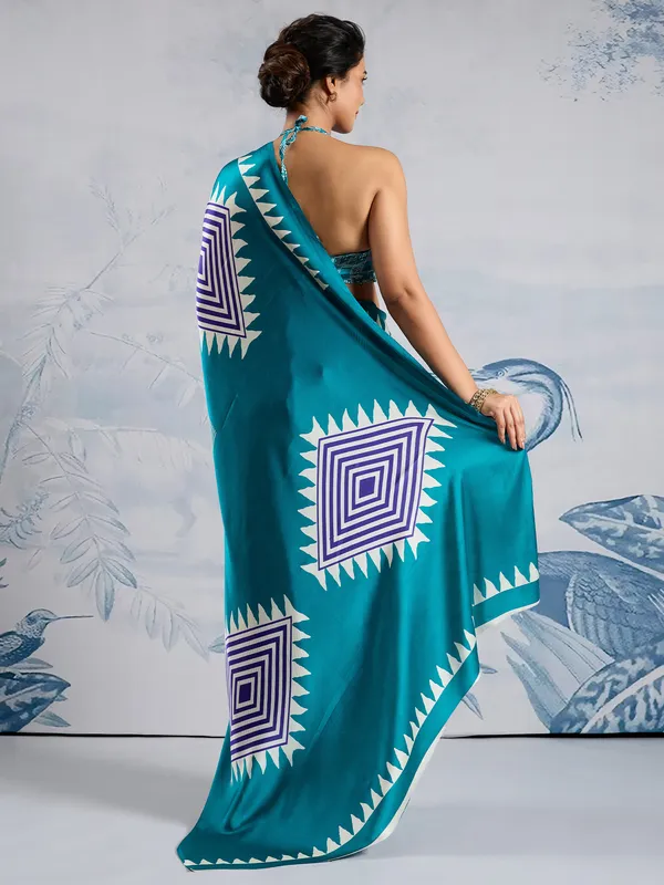 Women's_Satin_Silk_Light_Blue_Printed_Designer_Saree_With_Blouse_Piece