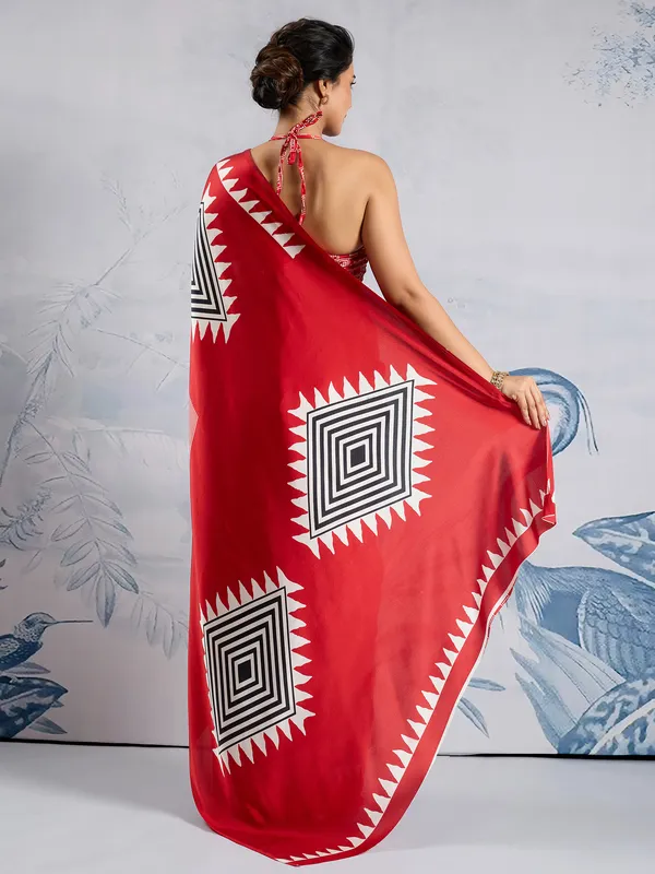 Women's_Satin_Silk_Red_Printed_Designer_Saree_With_Blouse_Piece