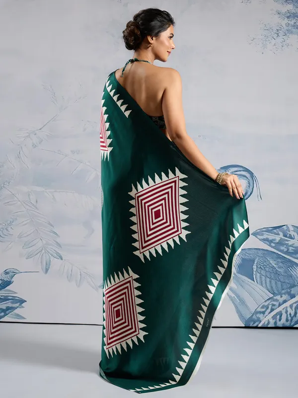 Women's_Satin_Silk_Green_Printed_Designer_Saree_With_Blouse_Piece