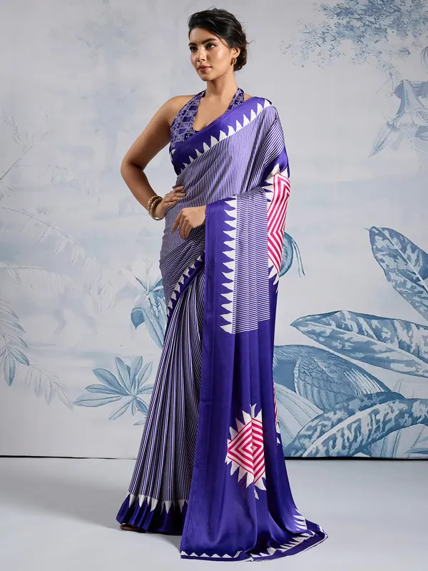Women's_Satin_Silk_Purple_Printed_Designer_Saree_With_Blouse_Piece