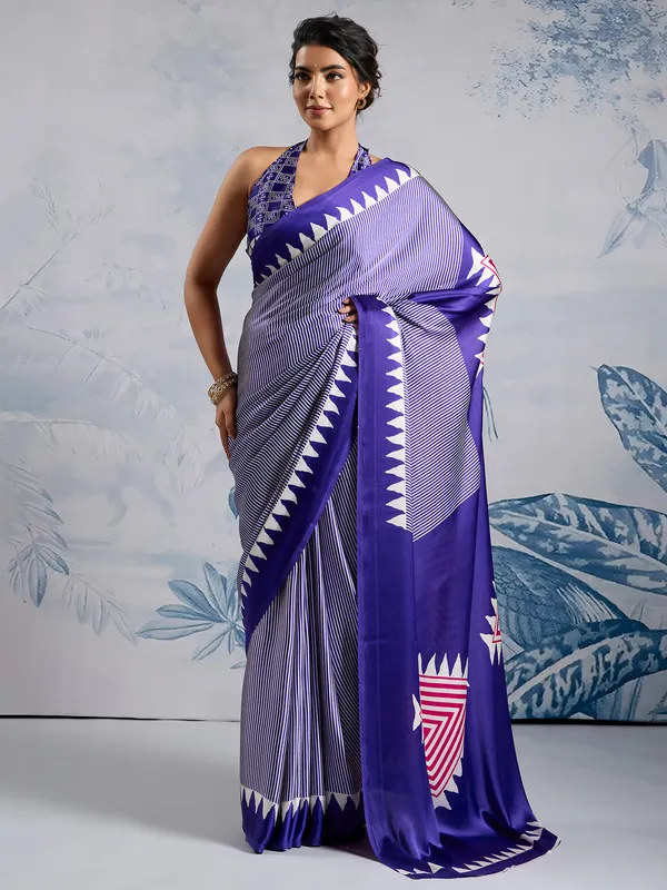 Women's_Satin_Silk_Purple_Printed_Designer_Saree_With_Blouse_Piece