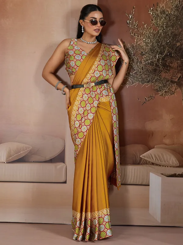 Women's_Pure_Silk_Mustard_Printed_Designer_Saree_With_Blouse_Piece