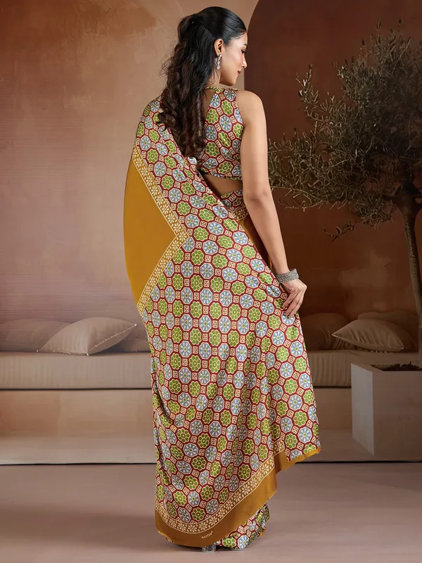 Women's_Pure_Silk_Mustard_Printed_Designer_Saree_With_Blouse_Piece