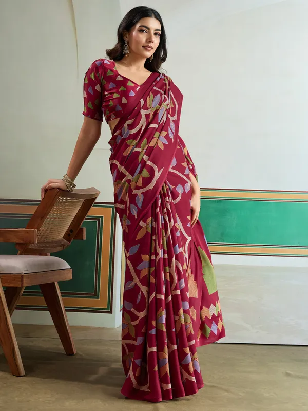 Women's_Pure_Silk_Maroon_Printed_Designer_Saree_With_Blouse_Piece