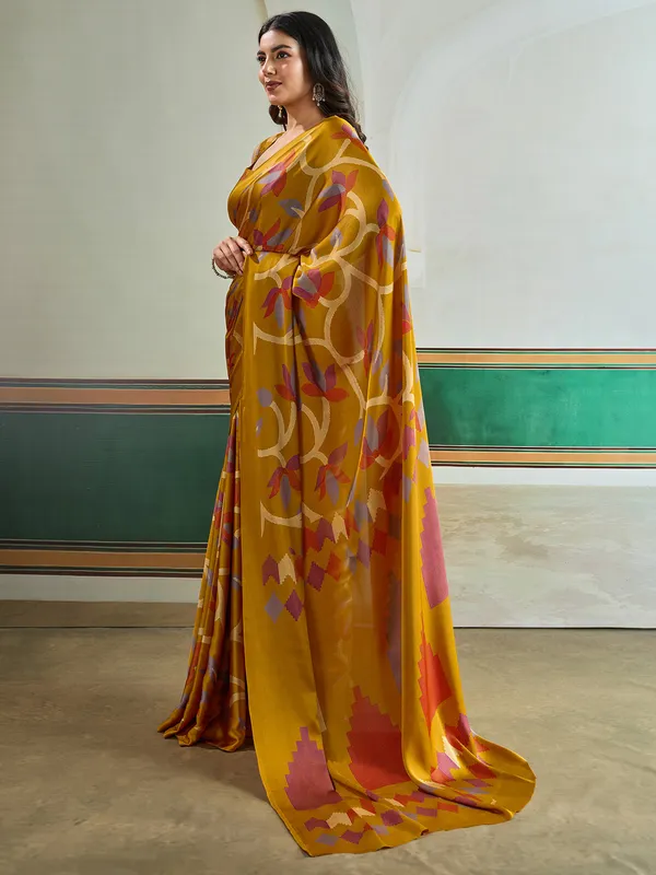 Women's_Pure_Silk_Mustard_Printed_Designer_Saree_With_Blouse_Piece