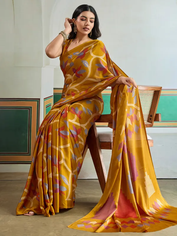 Women's_Pure_Silk_Mustard_Printed_Designer_Saree_With_Blouse_Piece