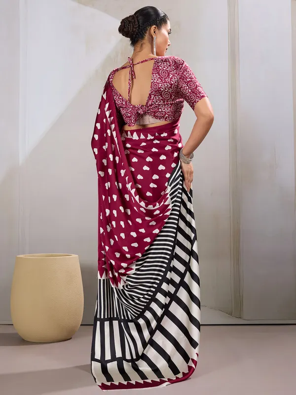 Women's_Satin_Maroon_Printed_Designer_Saree_With_Blouse_Piece