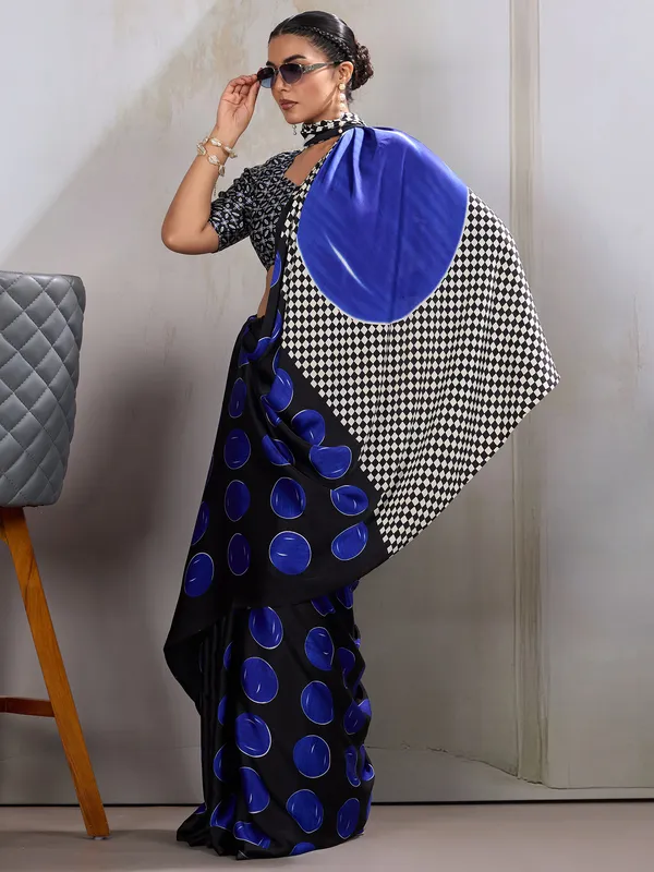 Women's_Satin_Blue_Printed_Designer_Saree_With_Blouse_Piece