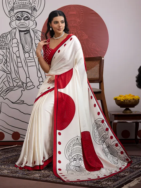 Women's_Satin_White_Printed_Designer_Saree_With_Blouse_Piece
