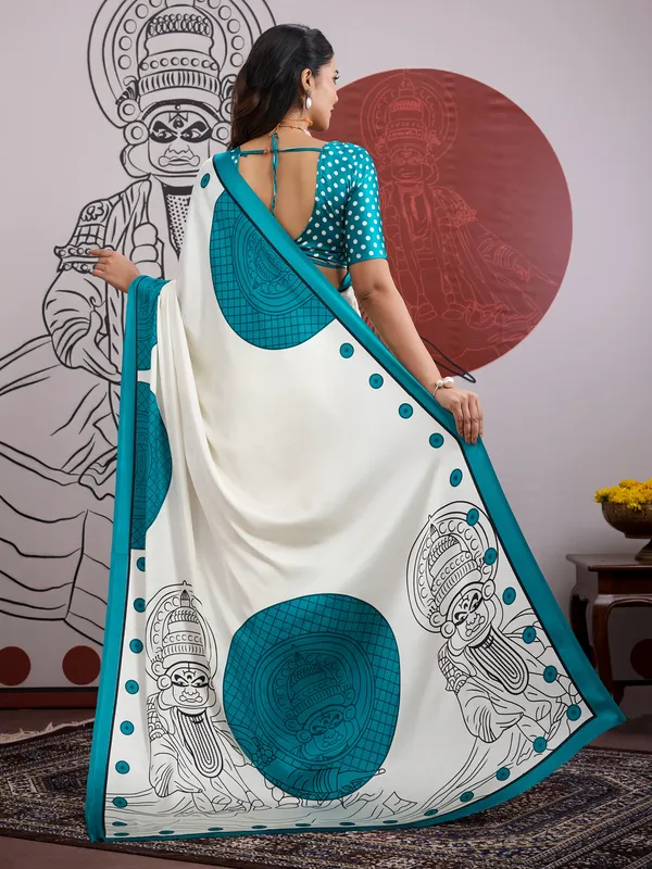 Women's_Satin_White_Printed_Designer_Saree_With_Blouse_Piece