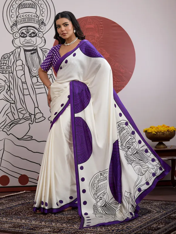 Women's_Satin_White_Printed_Designer_Saree_With_Blouse_Piece