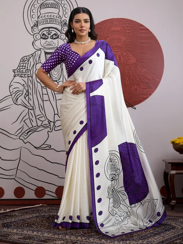 Women's_Satin_White_Printed_Designer_Saree_With_Blouse_Piece