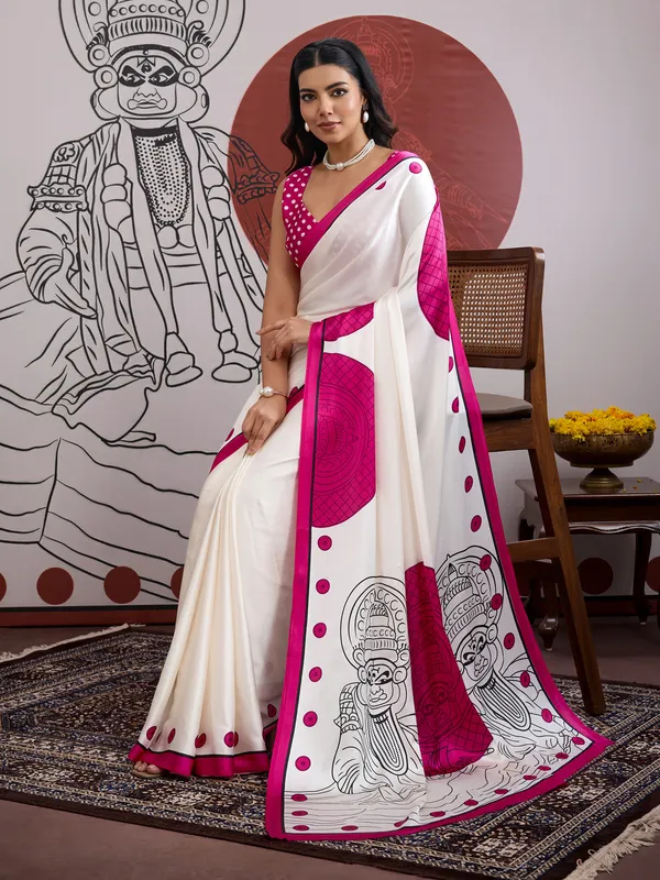 Women's_Satin_White_Printed_Designer_Saree_With_Blouse_Piece
