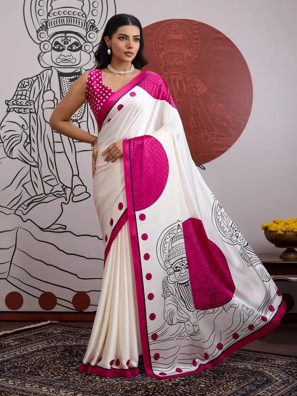 Women's_Satin_White_Printed_Designer_Saree_With_Blouse_Piece