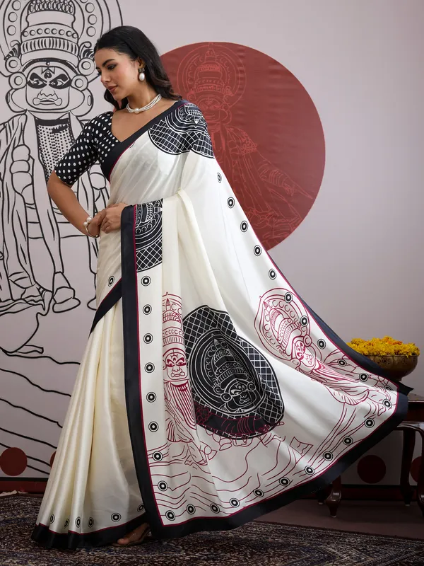 Women's_Satin_White_Printed_Designer_Saree_With_Blouse_Piece