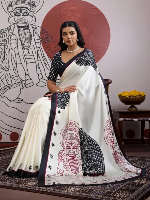 Women's_Satin_White_Printed_Designer_Saree_With_Blouse_Piece