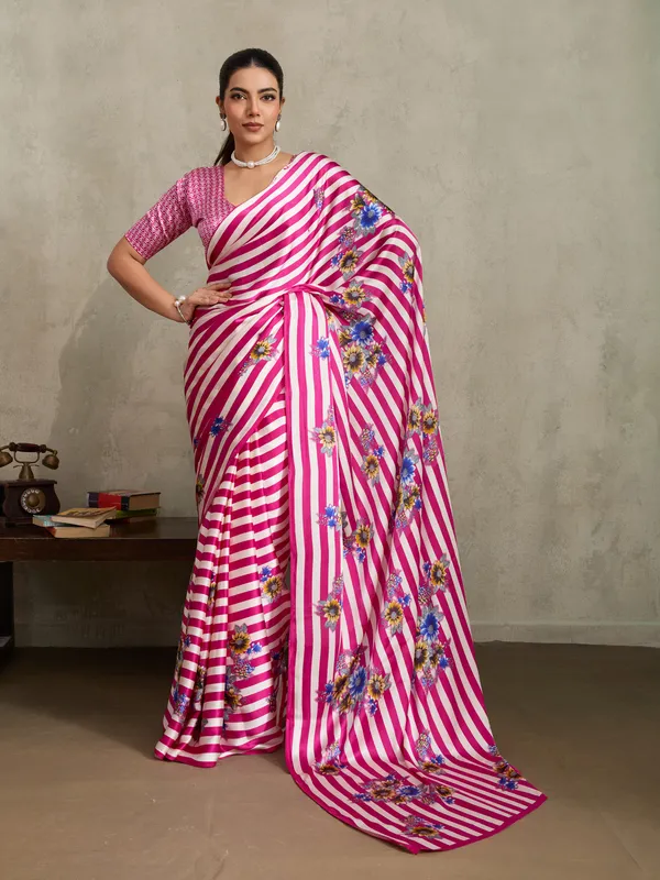 Women's_Satin_Pink_Printed_Designer_Saree_With_Blouse_Piece