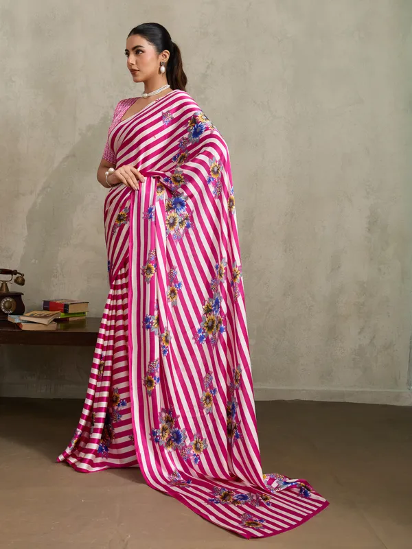 Women's_Satin_Pink_Printed_Designer_Saree_With_Blouse_Piece