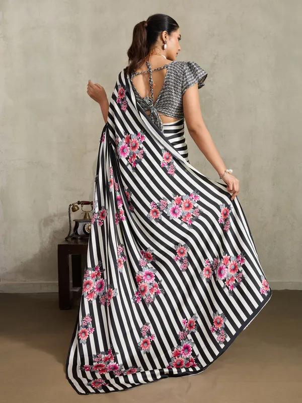 Women's_Satin_Black_Printed_Designer_Saree_With_Blouse_Piece