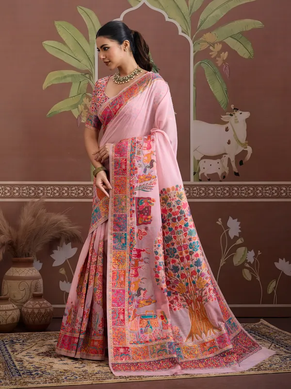 Women's_Cotton_Pink_Woven_Design_Designer_Saree_With_Blouse_Piece